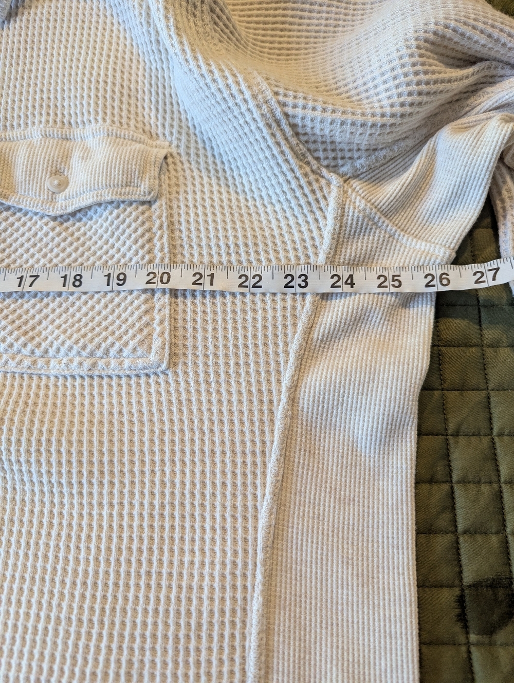 AERIE Oversized LumberJane Waffle Knit Top Small Cream - Picture 5 of 7